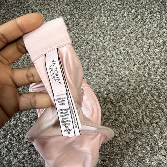 Victoria's Secret Body By Victoria Unlined Demi Bra Pink 34DDD Soft NEW - Picture 4 of 4